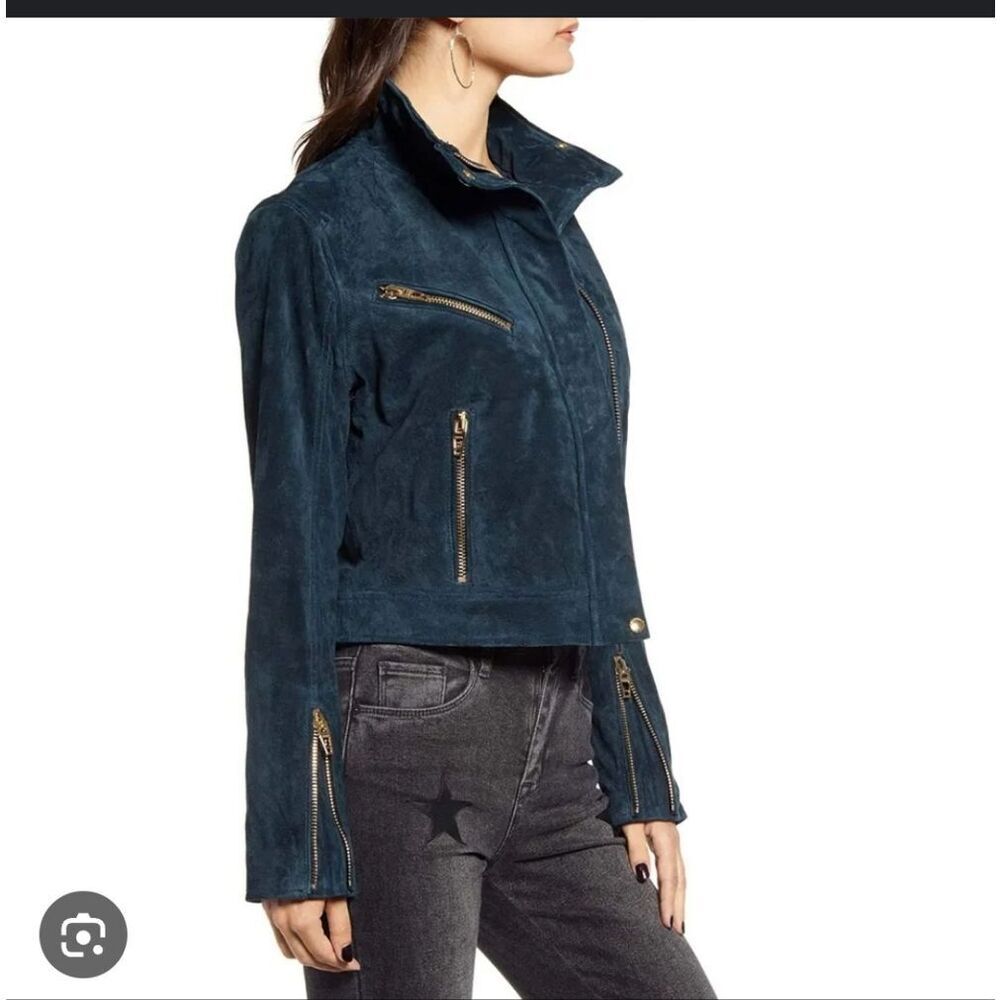 MANGO Suede Moto Coat - Picture 3 of 14